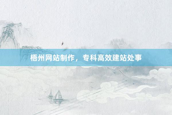 梧州网站制作，专科高效建站处事